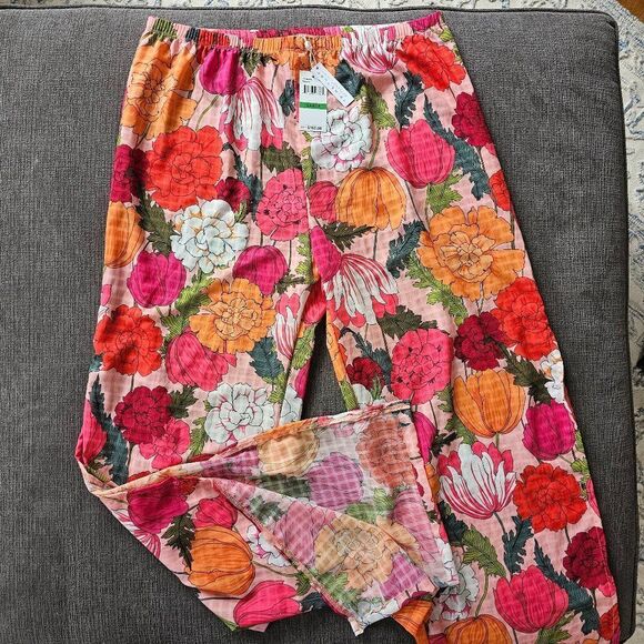 Trina Turk Women's Sunny Bloom Print Swim Slit Cover Up Pants - Picture 3 of 9